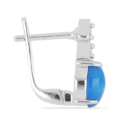 BUY BLUE ETHIOPIAN OPAL GEMSTONE CLASSIC EARRINGS IN 925 SILVER